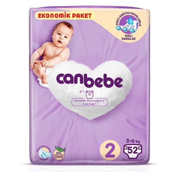 پوشک کن ب ب سایز 2 بسته 52 عددی canbebe